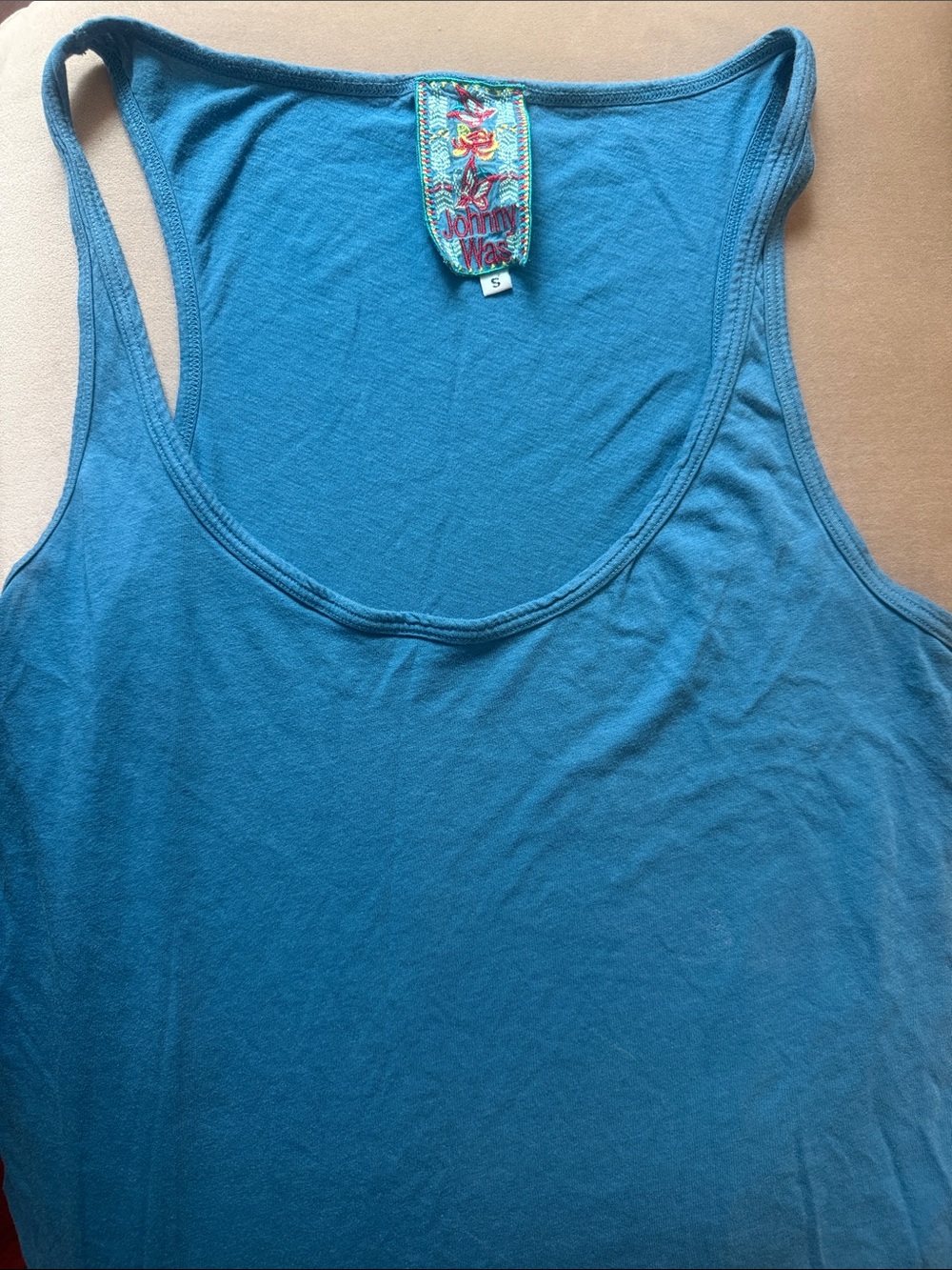 Johnny Was Women's Blue Scoop Neck Tank Top size small